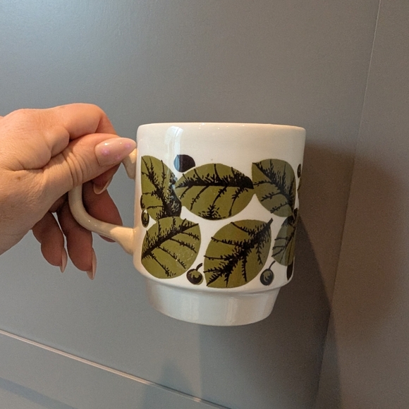 Vintage Leaf Print Ceramic Mugs Biltons England - Picture 7 of 8